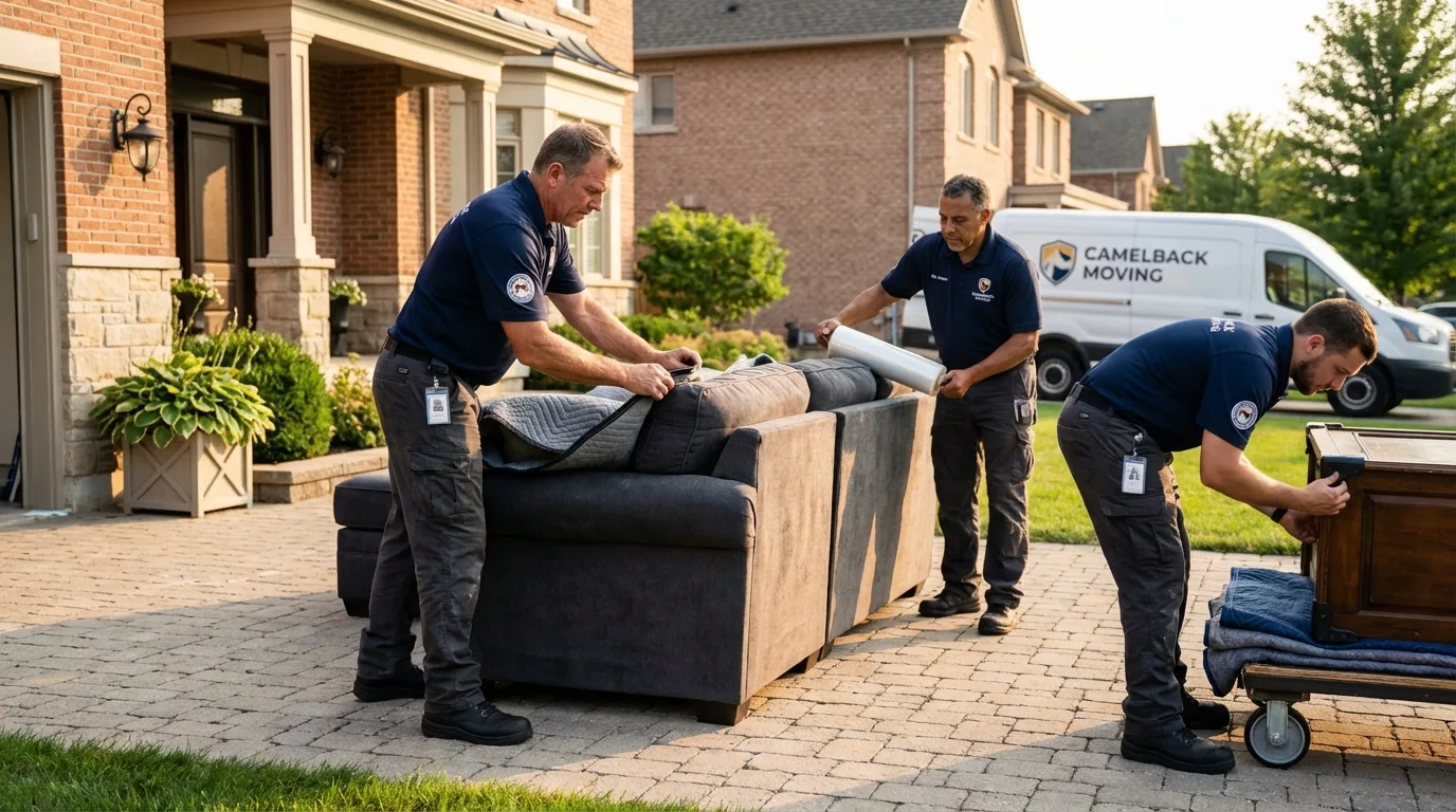 Large estate moving crew wrapping furniture in Grand Isle, LA