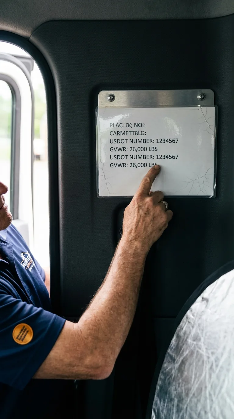 USDOT licensing placard verification in Grand Isle